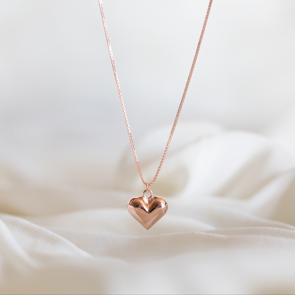 Rose Gold Heart Necklace (S925) - Only 3 left!